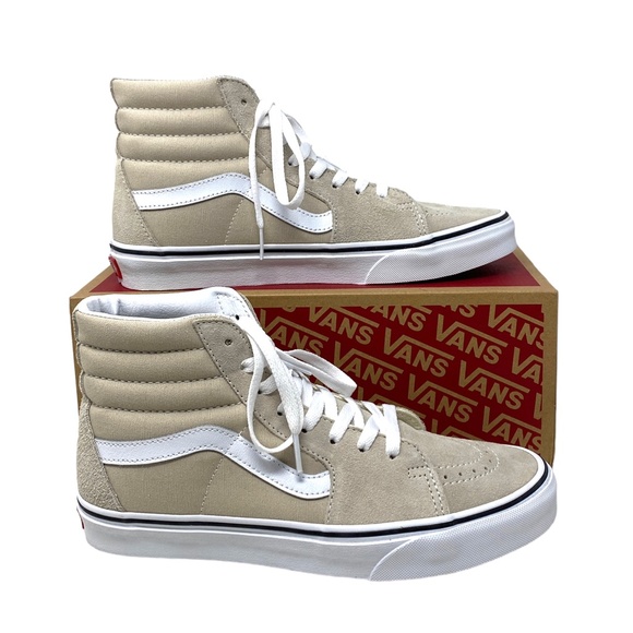VANS Sk8-Hi Shoes Beige Suede Canvas Casual Sneakers SB Women's Size VN0005U9BLL - Picture 2 of 10
